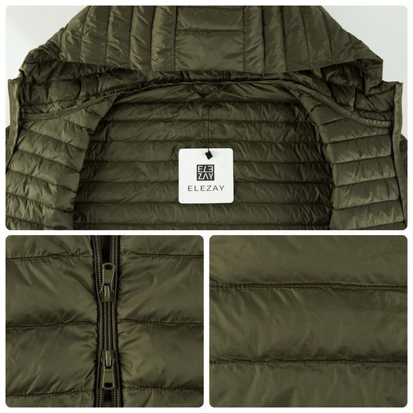 Elezay Women Lightweight Down Feather Jacket Winter Long Sleeves Packable Coats - Picture 3 of 7